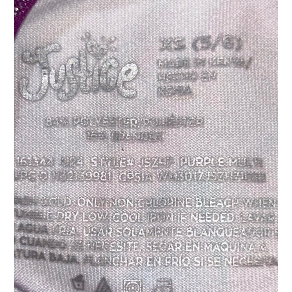 Justice Girls Gymnastics Leotard and Shorts Set Purple Marble Gold Foil XS 5/6 - Picture 5 of 8